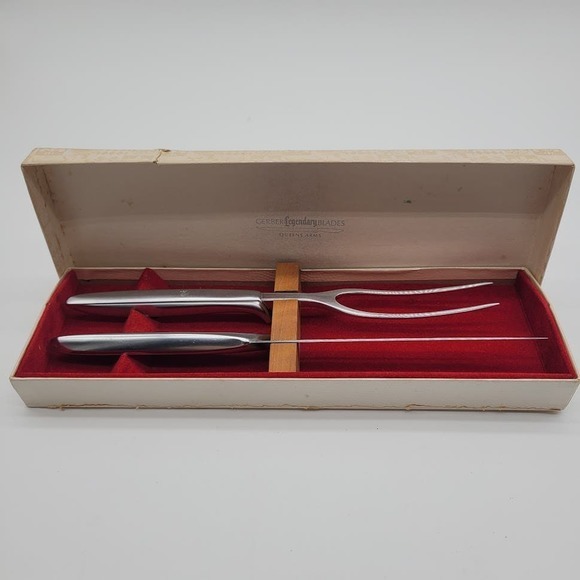 MCM Gerber Legendary Blades Queens Arms Carving Set in Fitted‎ Box - Picture 1 of 10